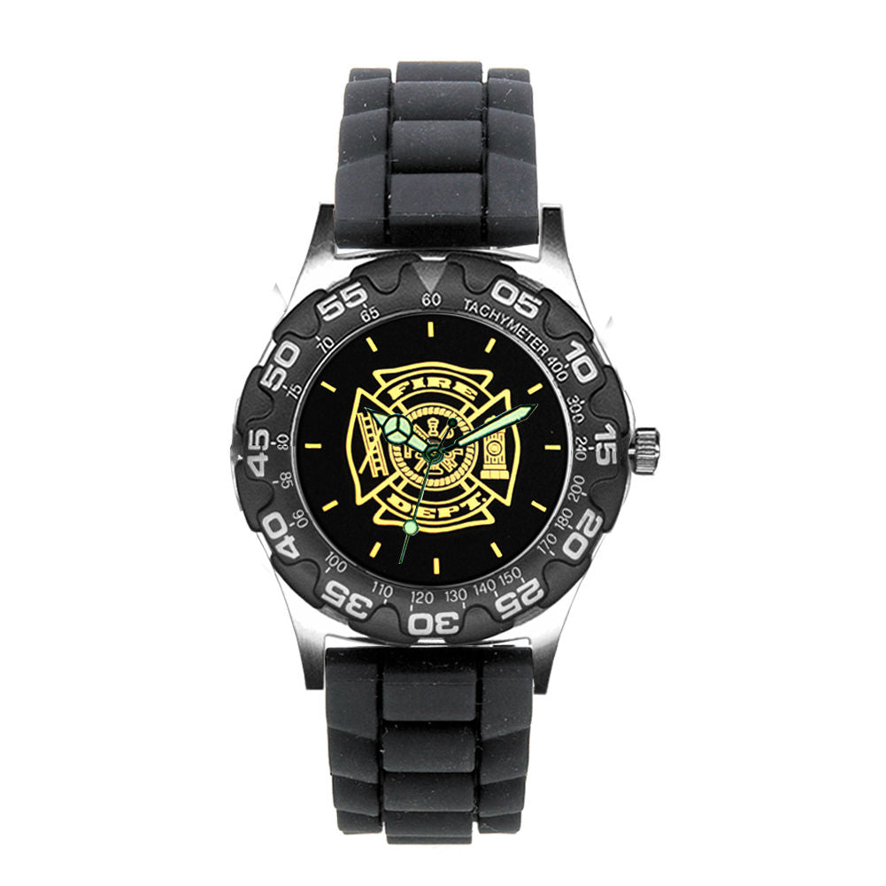 Fire Dept Medallion Engravable Dive Watch