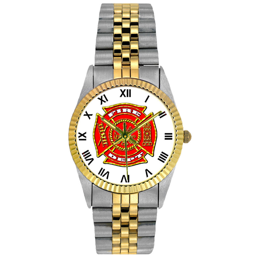 Fire Dept 2-Tone Engravable Watch