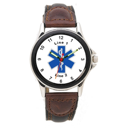 Star of Life Leather Band Watch