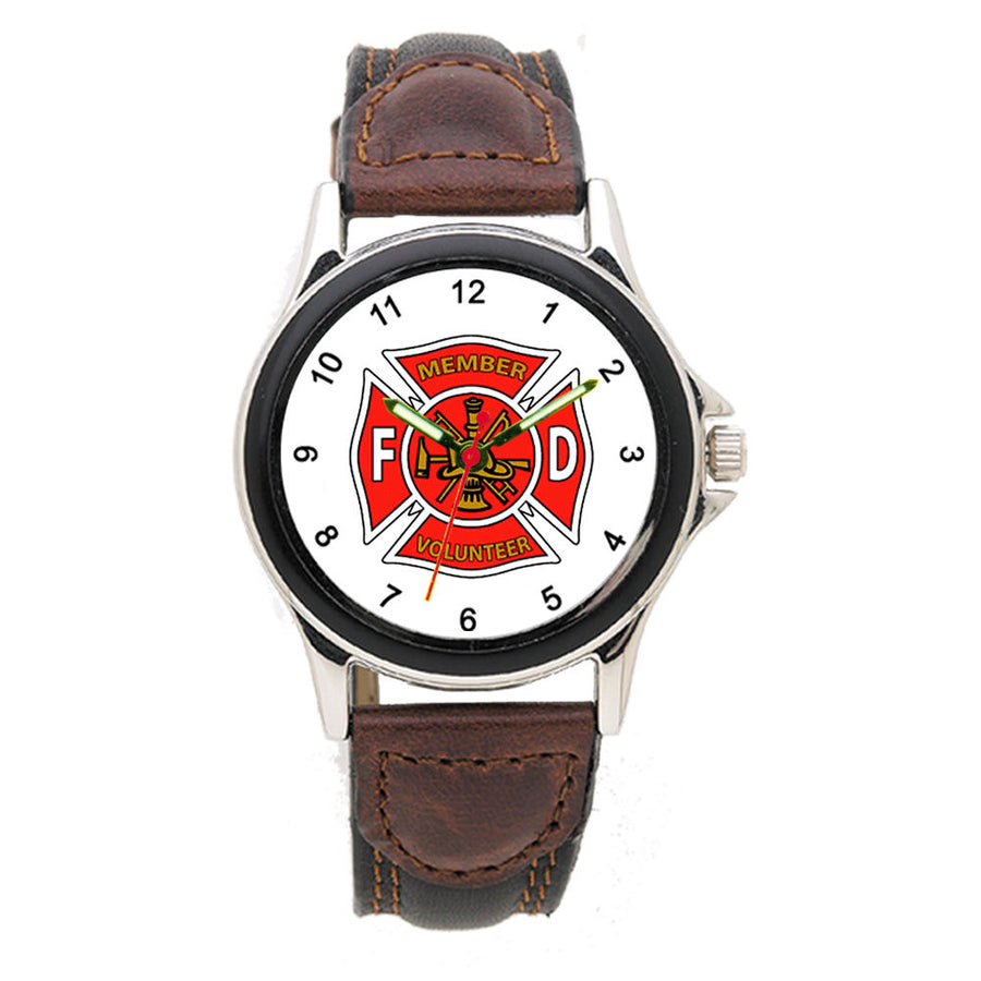 Volunteer Leather Band Engravable Watch