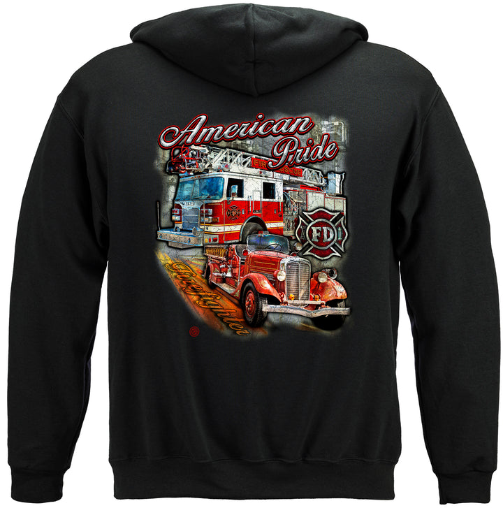 American Pride Firefighter Hooded Sweat Shirt