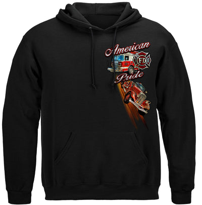 American Pride Firefighter Hooded Sweat Shirt