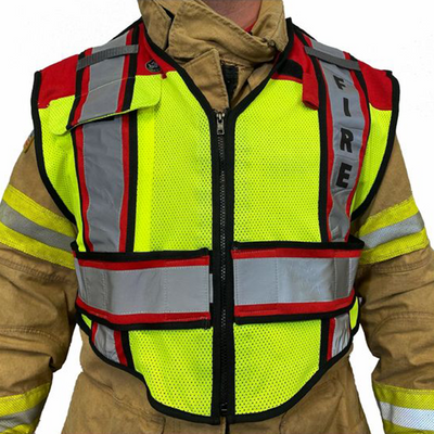 Front View of  Ultrabright Red Fire  Safety Vest