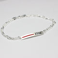 Thin Red Line Personalized Sterling Silver Bracelet
