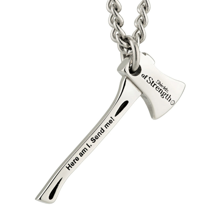 Stainless Steel Firefighters Ax Necklace- Isaiah 6:8