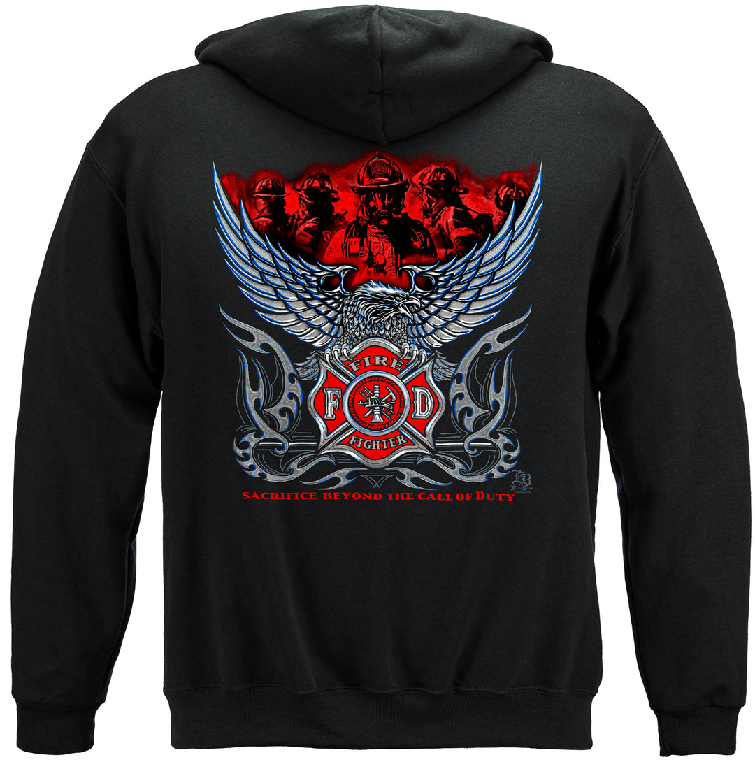 Elite Breed Chrome Eagle Firefighter Hooded Sweat Shirt