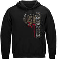 Elite Breed Firefighter Pride Duty Honor Silver Foil Hooded Sweat Shirt