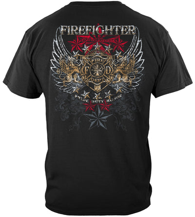 Elite Breed Pride Duty Honor Firefighter Foil T-shirt
