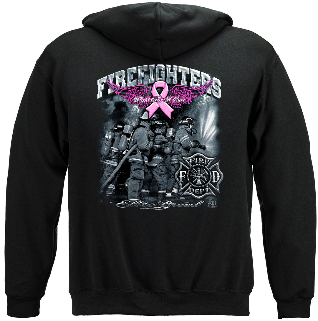 Elite Breed Fight For A Cure Firefighter Hooded Sweat Shirt