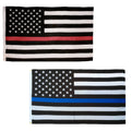 Thin Red Line & Thin Blue American Outdoor Flag Combo Pack- Made in the USA
