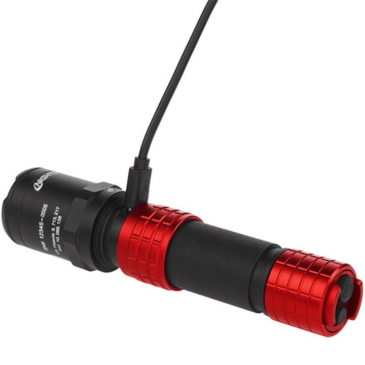 Nightstick Red Metal Dual Light USB Rechargeable Flashlight