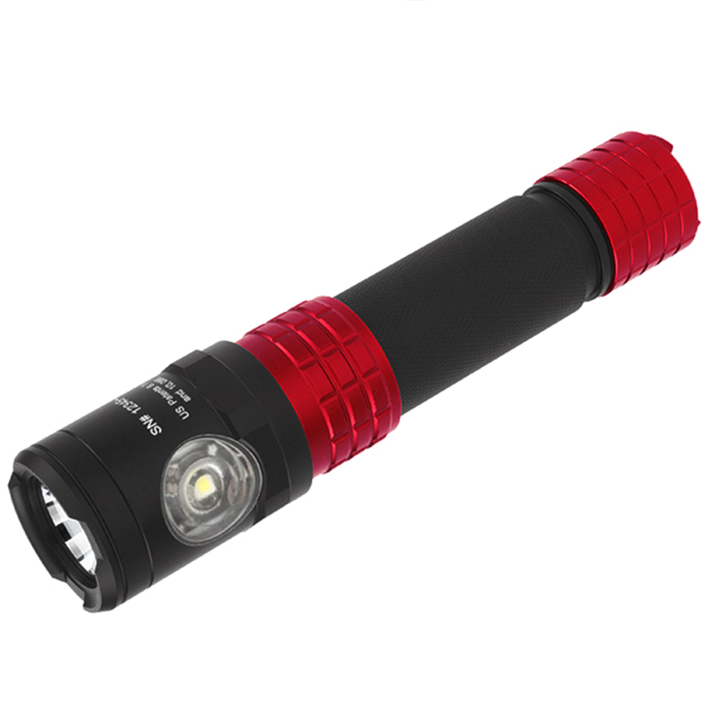 Nightstick Red Metal Dual Light USB Rechargeable Flashlight