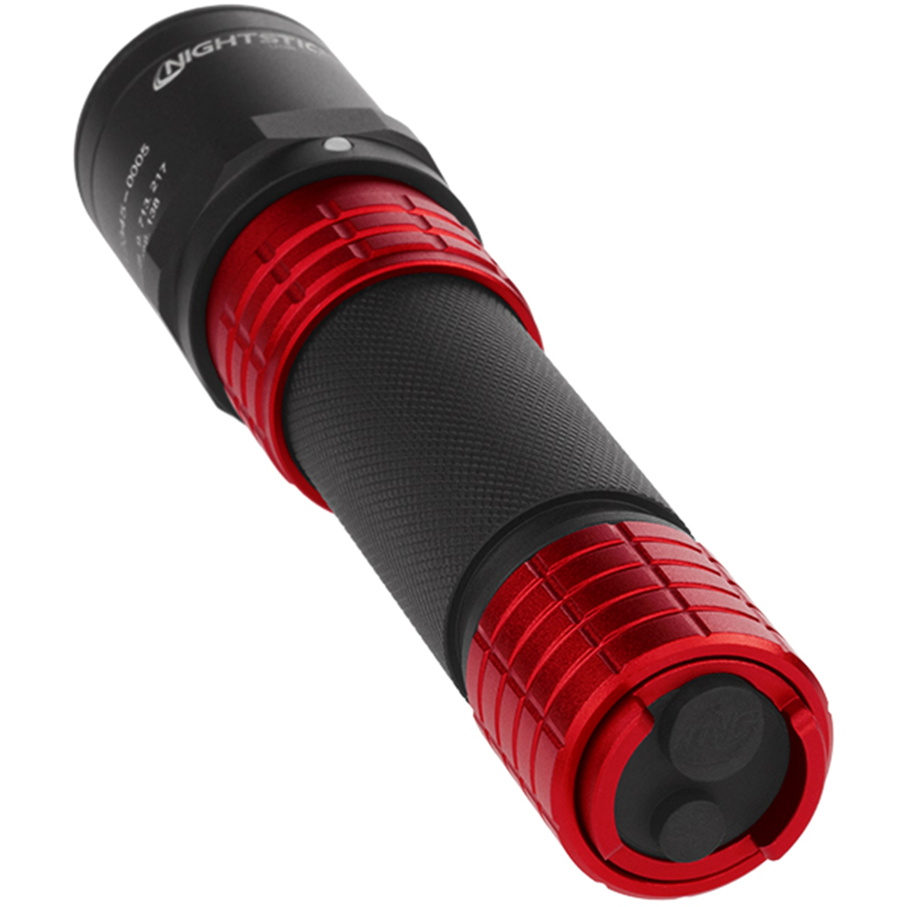 Nightstick Red Metal Dual Light USB Rechargeable Flashlight