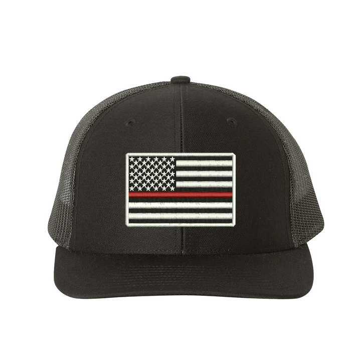 Thin Red Line Embroidered Snapback Trucker Hat