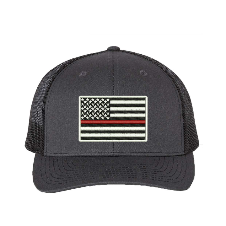 Thin Red Line Embroidered Snapback Trucker Hat