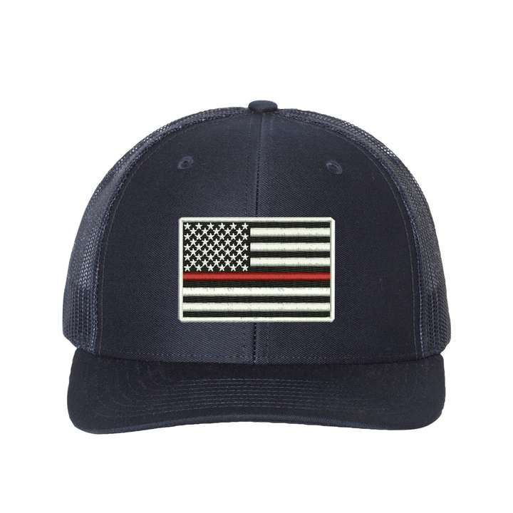 Thin Red Line Embroidered Snapback Trucker Hat