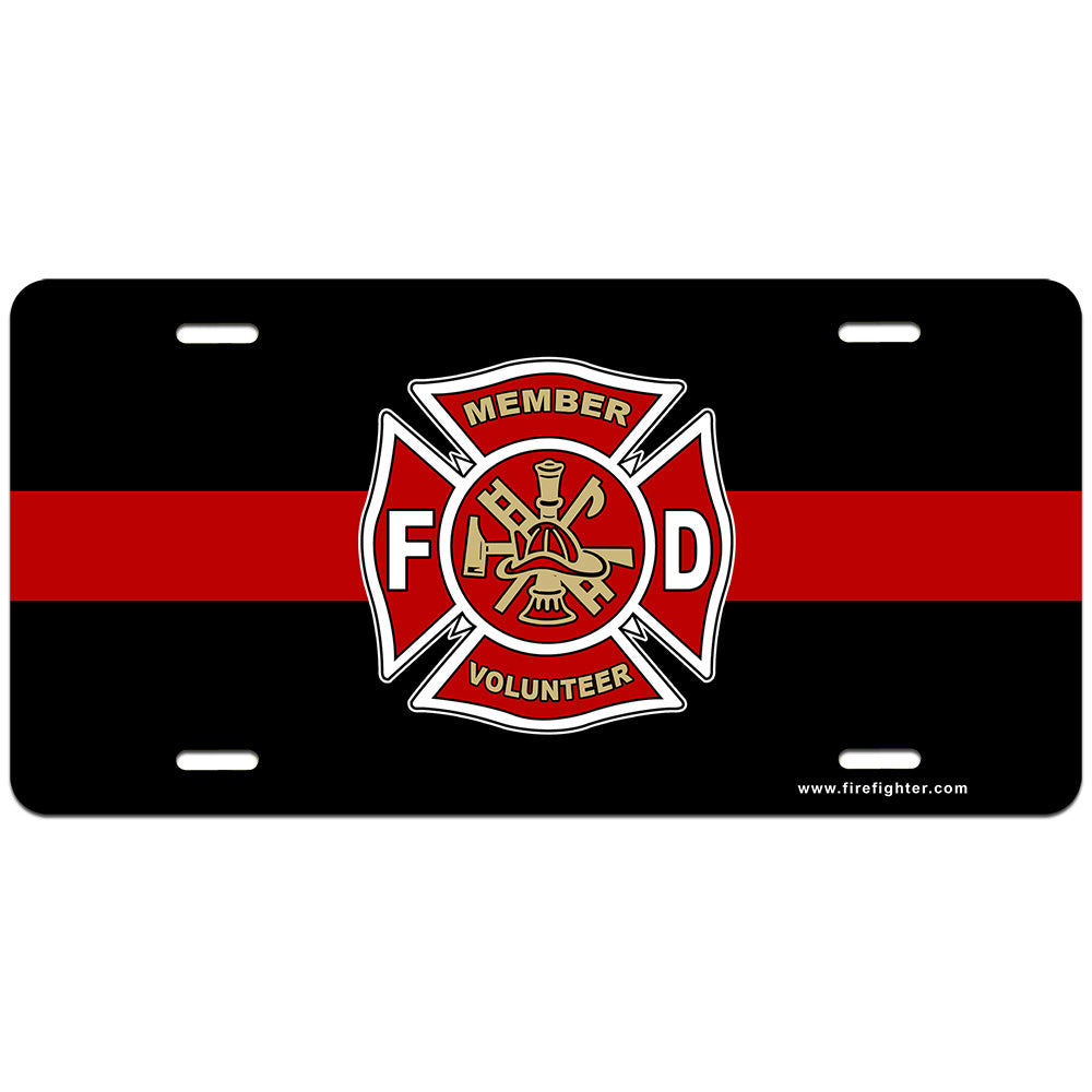 Vehicle plate for volunteer firefighter pride