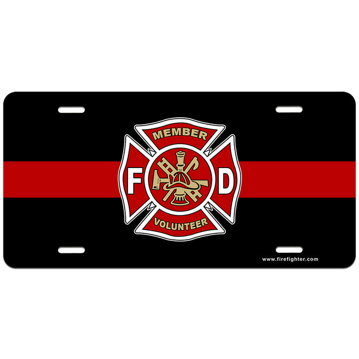 Vehicle plate for volunteer firefighter pride