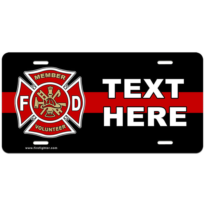 Volunteer Custom Thin Red Line Plate