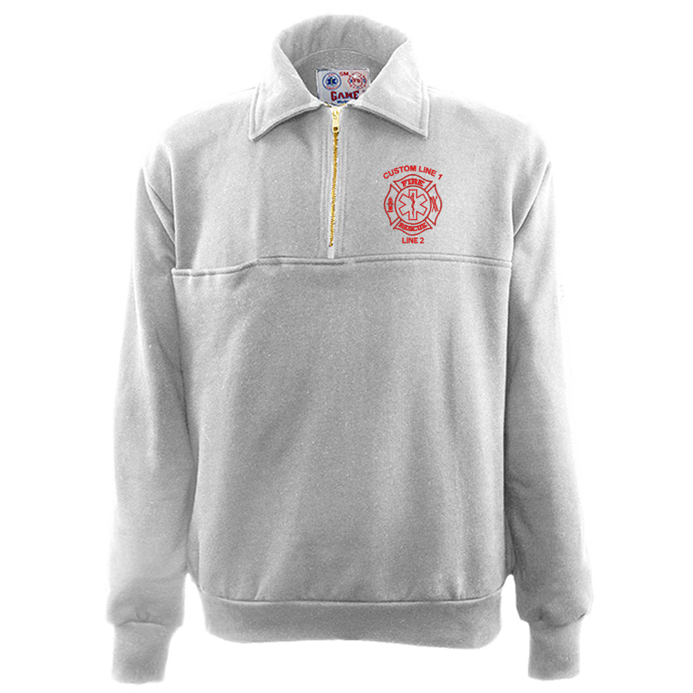 Game 1/4 zip firefighter job shirt with Fire Rescue embroidery