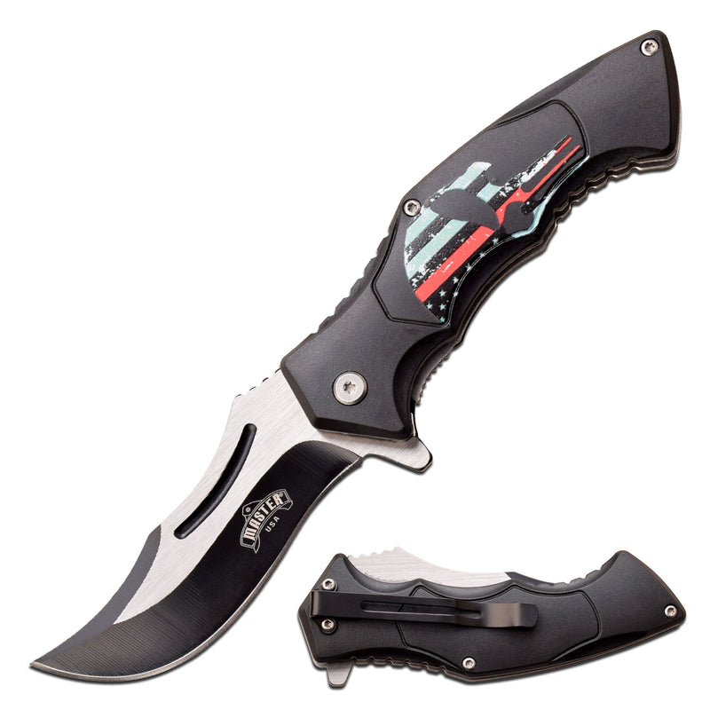Master USA Thin Red Line Spartan Spring Assist Knife